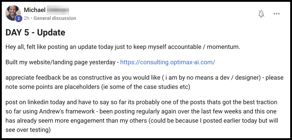 Vibe Consultant member post