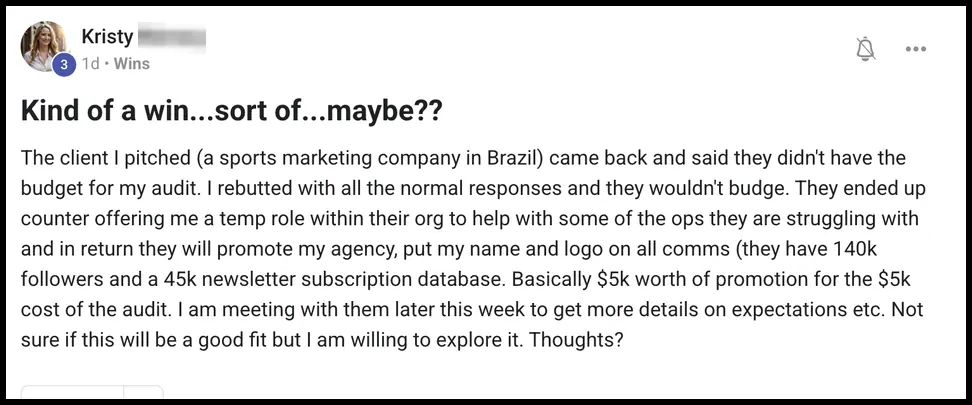 Vibe Consultant member post