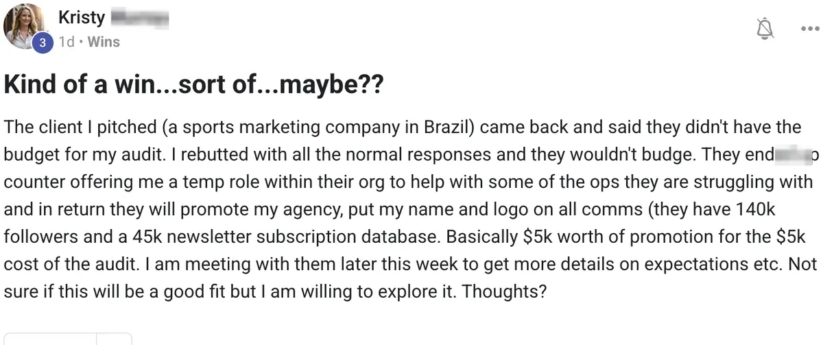 Vibe Consultant member post
