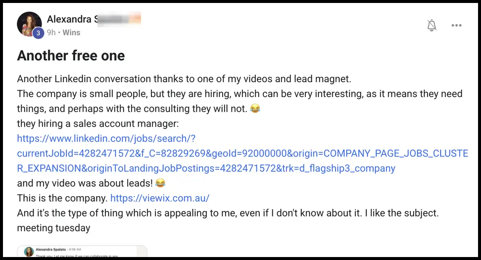Vibe Consultant member post