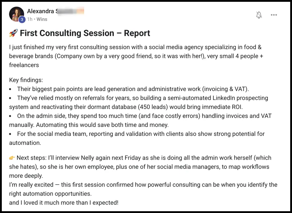 Vibe Consultant member post