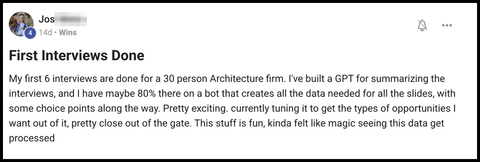 Vibe Consultant member post