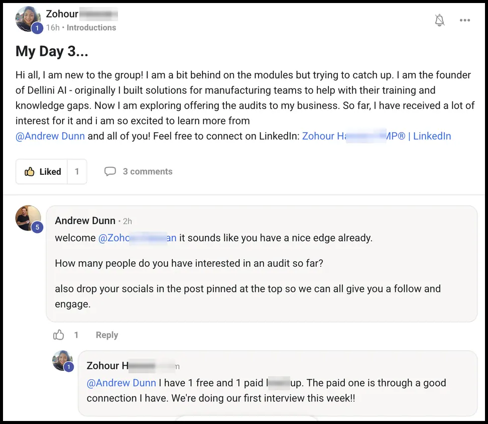 Vibe Consultant member post