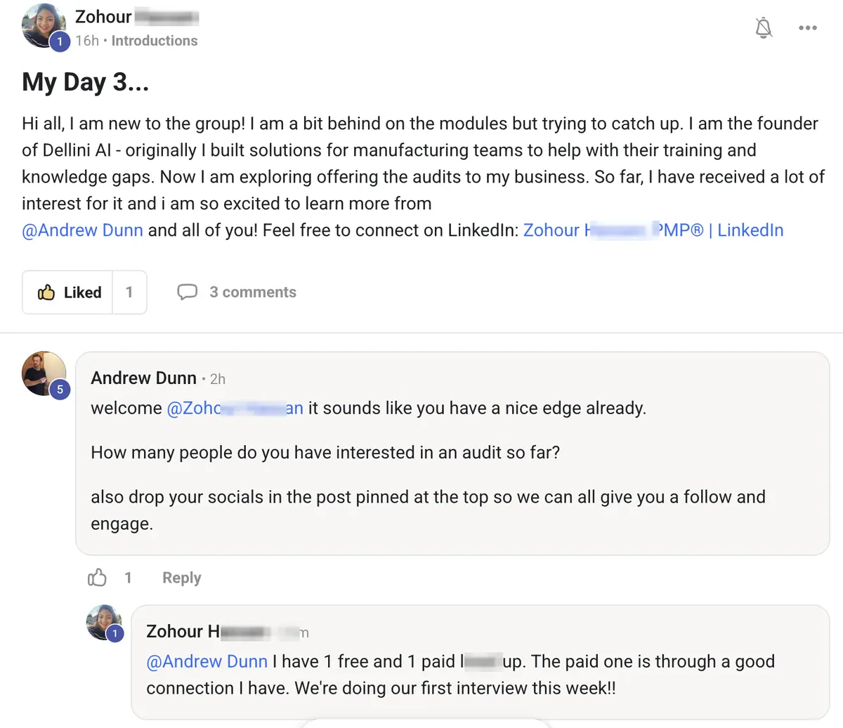 Vibe Consultant member post