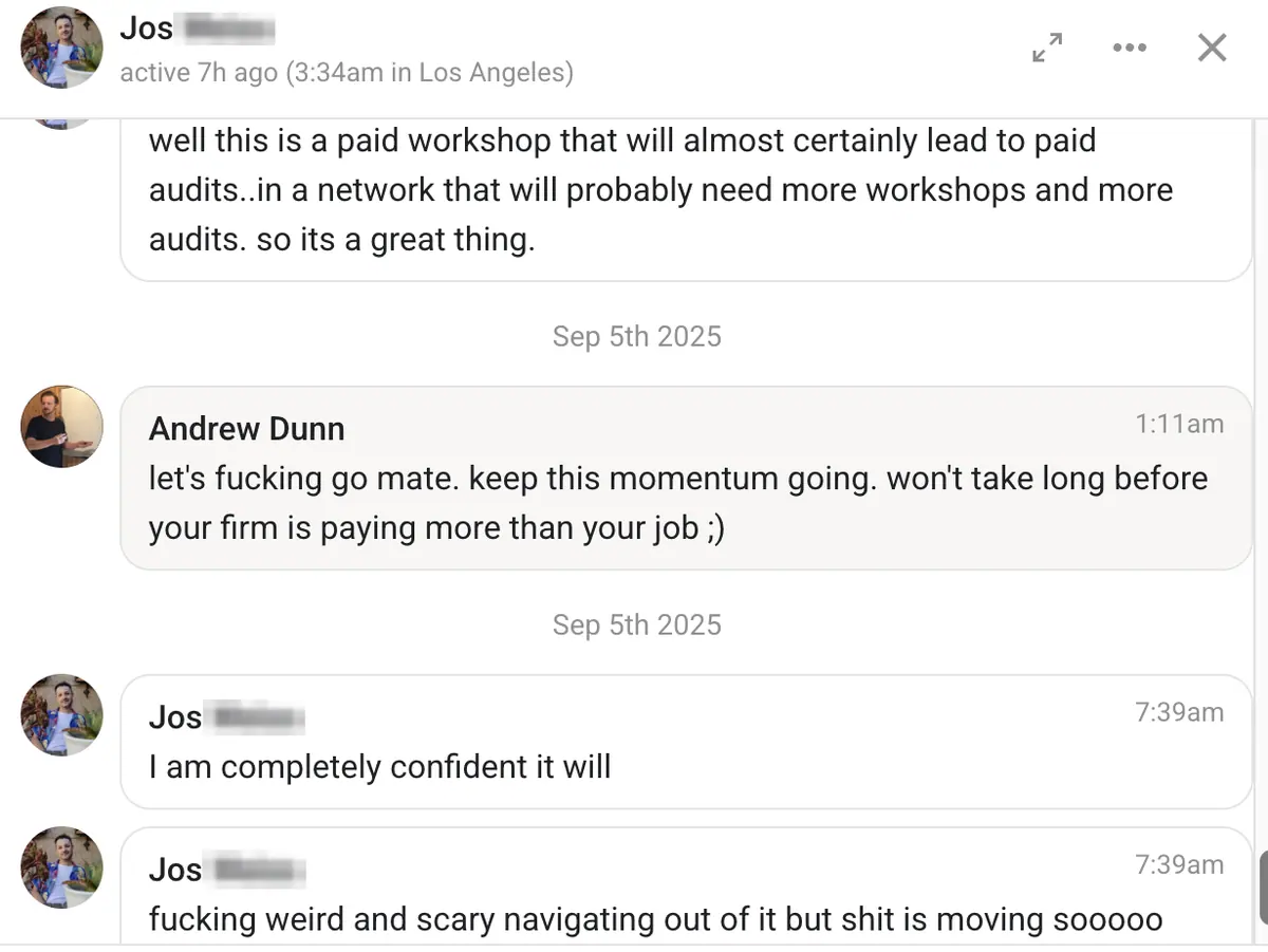 Vibe Consultant member post