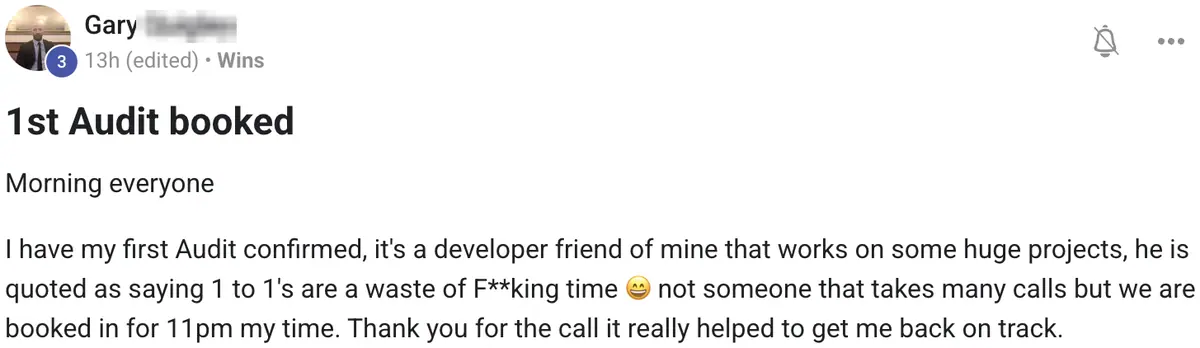 Vibe Consultant member post