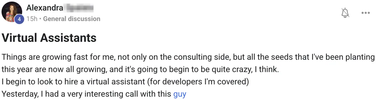Vibe Consultant member post
