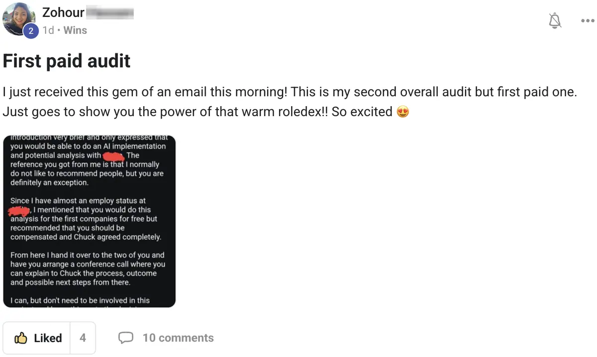 Vibe Consultant member post