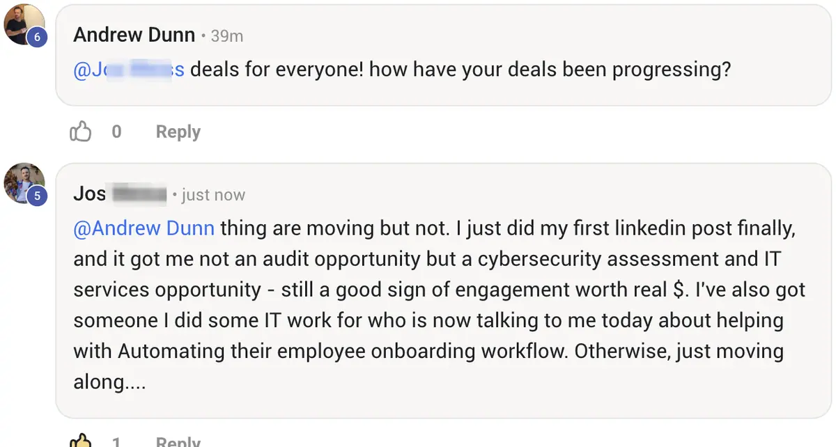 Vibe Consultant member post
