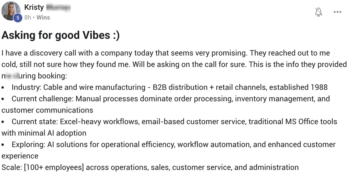 Vibe Consultant member post