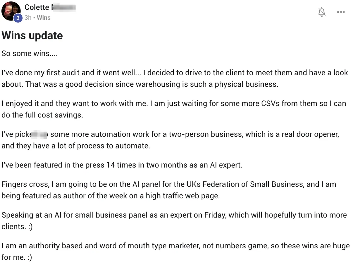 Vibe Consultant member post