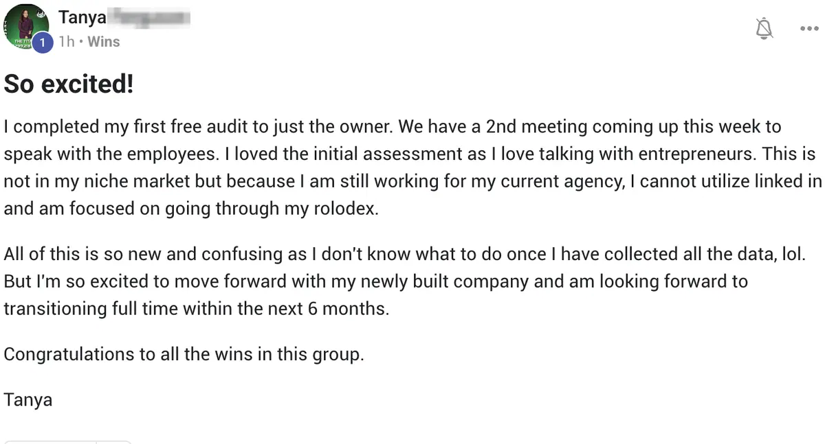 Vibe Consultant member post