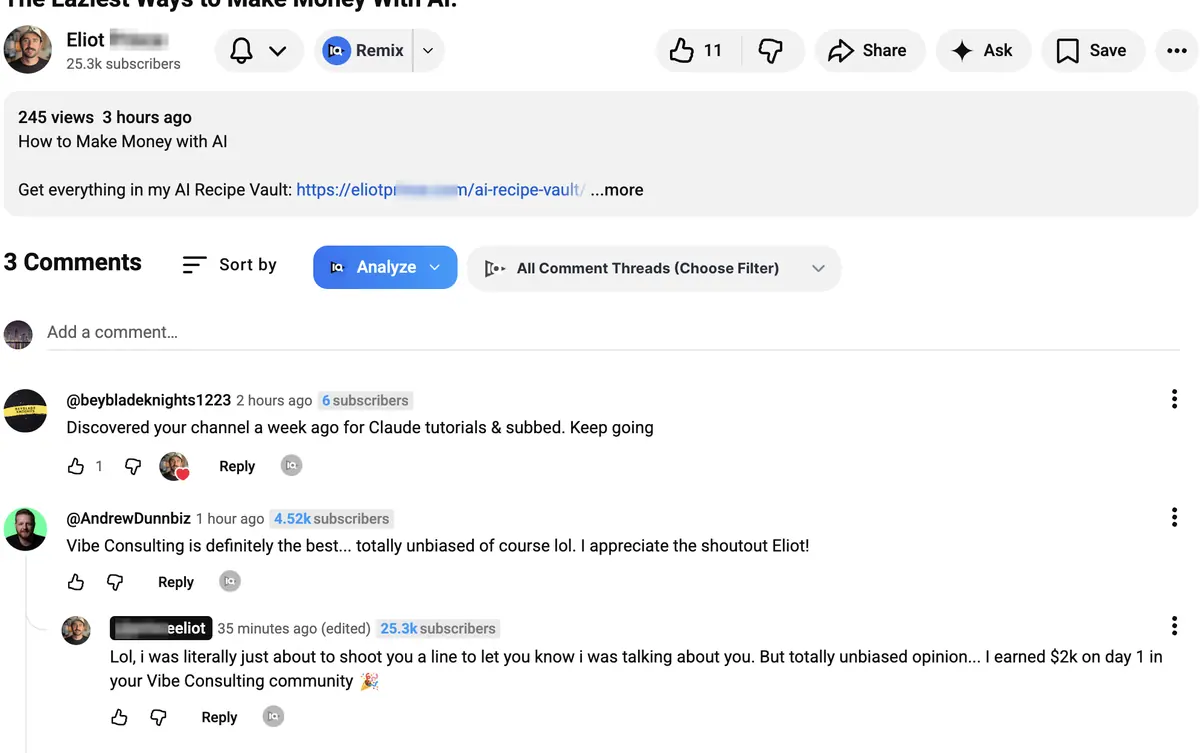Vibe Consultant member post