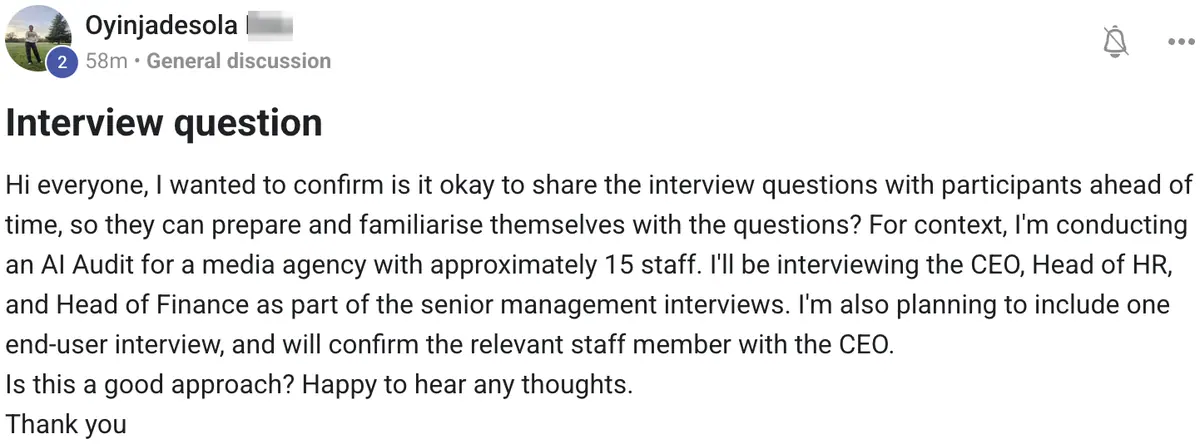 Vibe Consultant member post