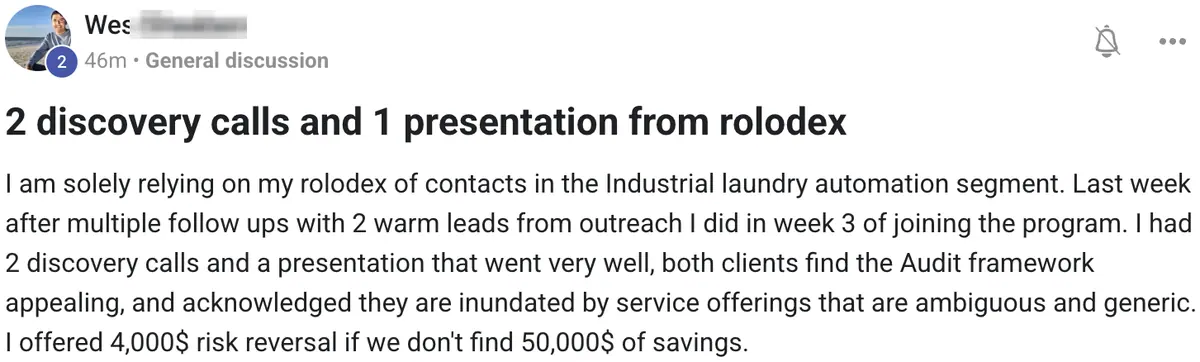 Vibe Consultant member post