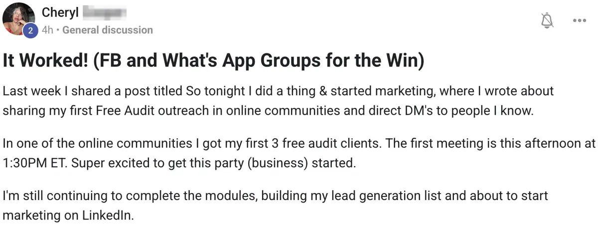 Vibe Consultant member post