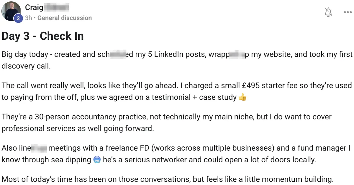 Vibe Consultant member post