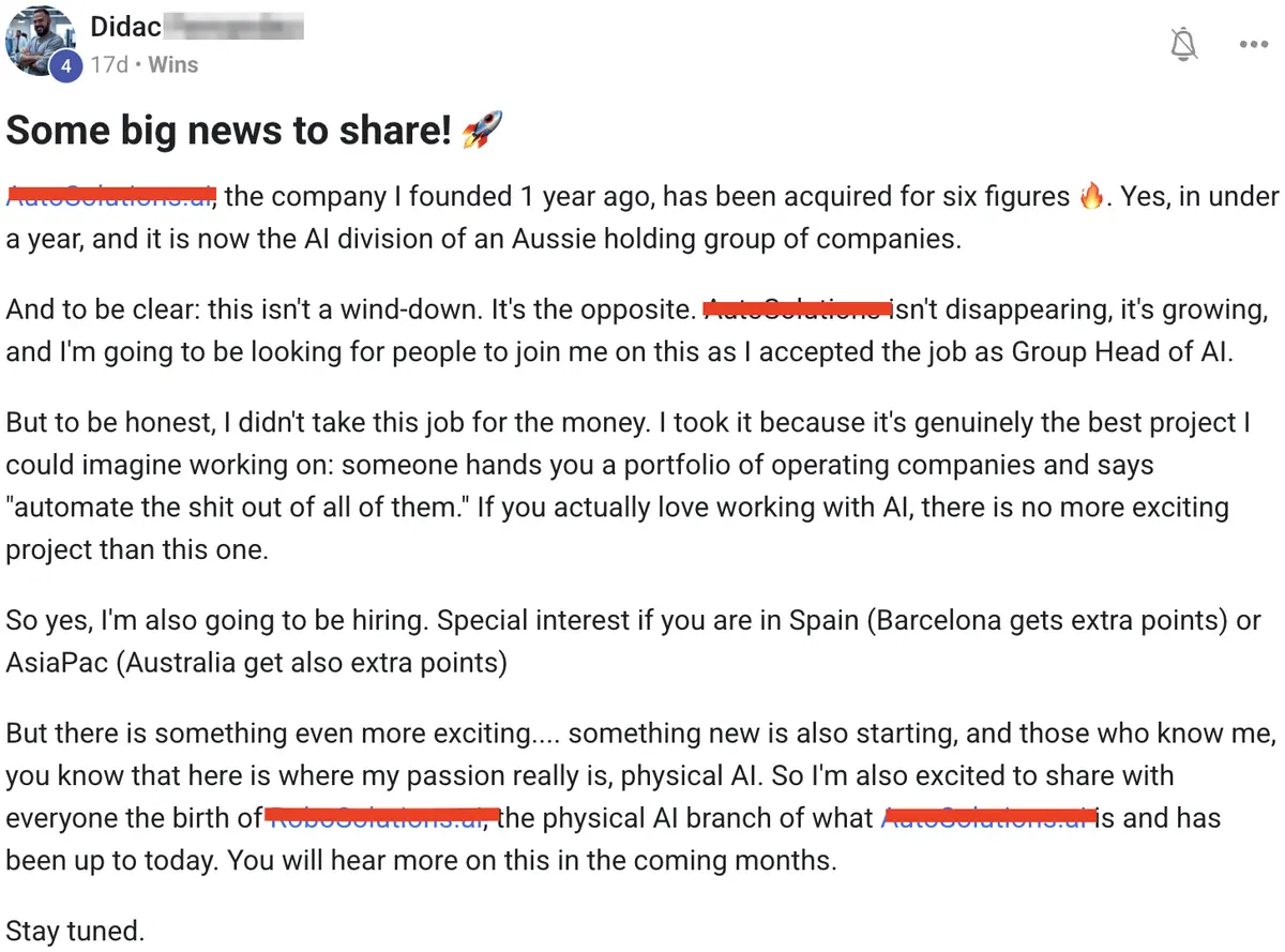 Vibe Consultant member post