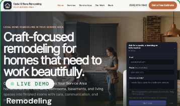 Your website, live, example build